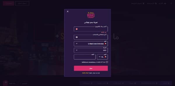 provide your personal details on Vegas Now Casino